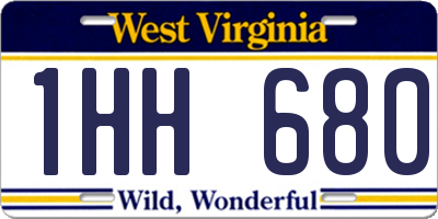 WV license plate 1HH680