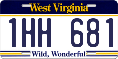 WV license plate 1HH681