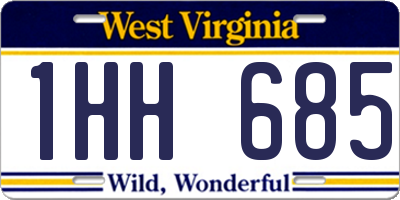 WV license plate 1HH685