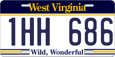 WV license plate 1HH686