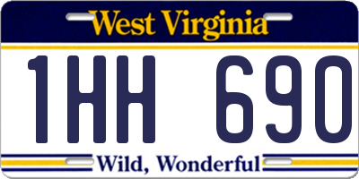 WV license plate 1HH690