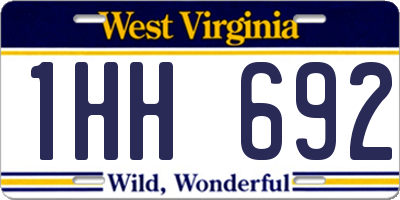 WV license plate 1HH692