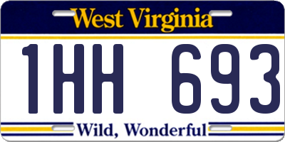 WV license plate 1HH693