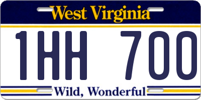 WV license plate 1HH700