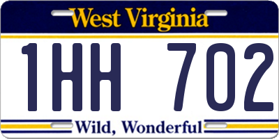 WV license plate 1HH702