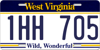 WV license plate 1HH705