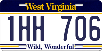 WV license plate 1HH706