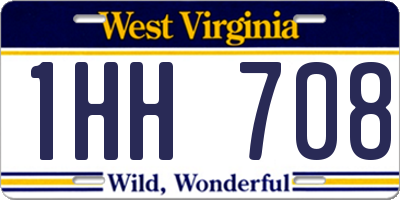 WV license plate 1HH708