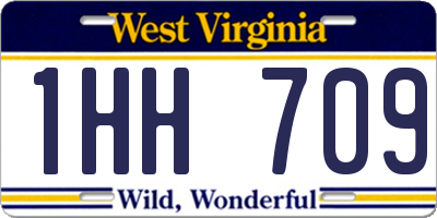 WV license plate 1HH709