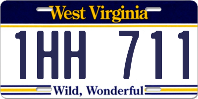 WV license plate 1HH711