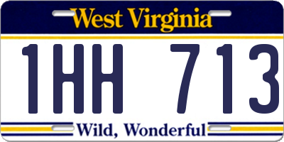 WV license plate 1HH713