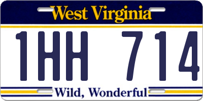 WV license plate 1HH714