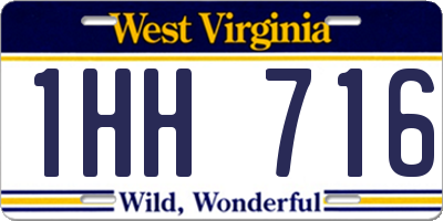 WV license plate 1HH716
