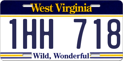 WV license plate 1HH718