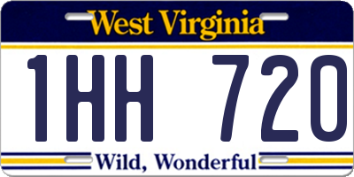 WV license plate 1HH720