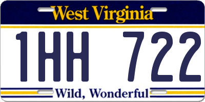 WV license plate 1HH722
