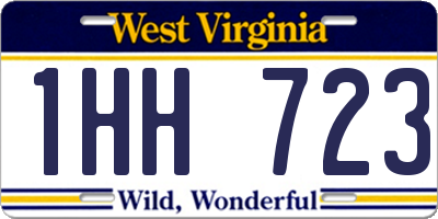 WV license plate 1HH723