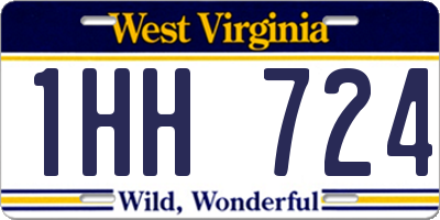 WV license plate 1HH724