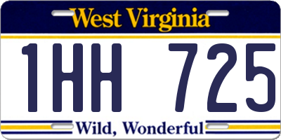 WV license plate 1HH725