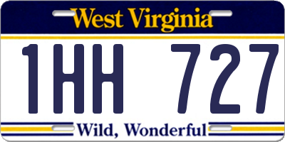 WV license plate 1HH727