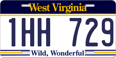 WV license plate 1HH729