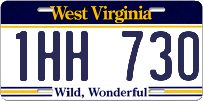 WV license plate 1HH730