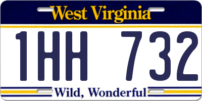 WV license plate 1HH732