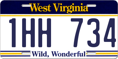 WV license plate 1HH734