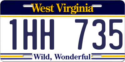 WV license plate 1HH735