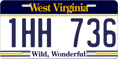 WV license plate 1HH736
