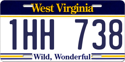 WV license plate 1HH738