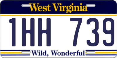 WV license plate 1HH739