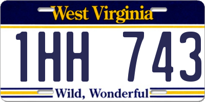 WV license plate 1HH743