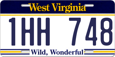 WV license plate 1HH748