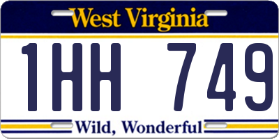 WV license plate 1HH749