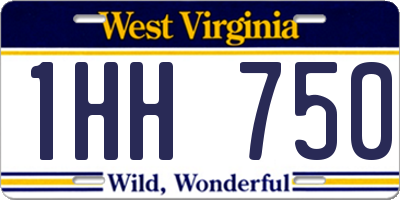 WV license plate 1HH750