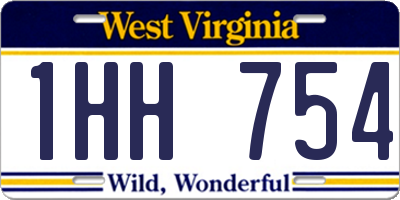 WV license plate 1HH754