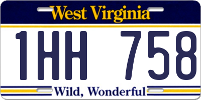 WV license plate 1HH758