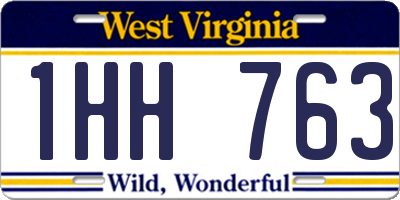 WV license plate 1HH763