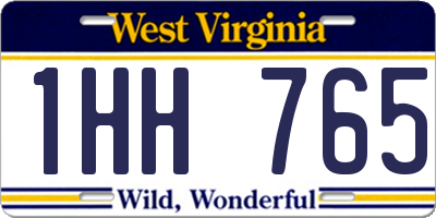 WV license plate 1HH765