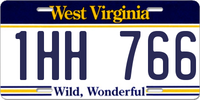 WV license plate 1HH766