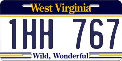 WV license plate 1HH767