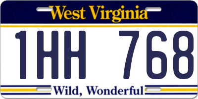 WV license plate 1HH768