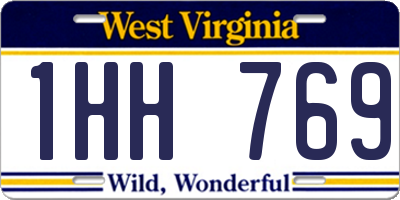 WV license plate 1HH769