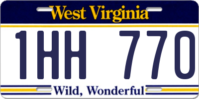 WV license plate 1HH770