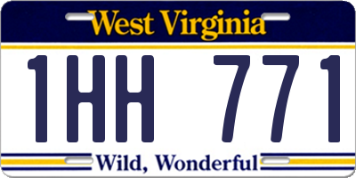WV license plate 1HH771