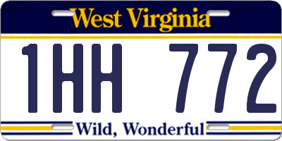 WV license plate 1HH772
