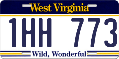 WV license plate 1HH773