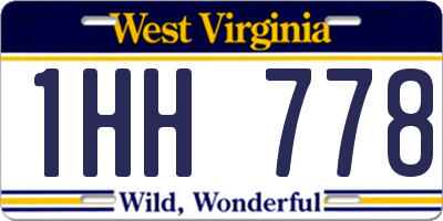 WV license plate 1HH778