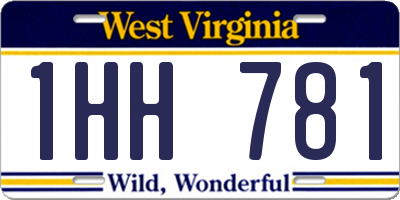 WV license plate 1HH781